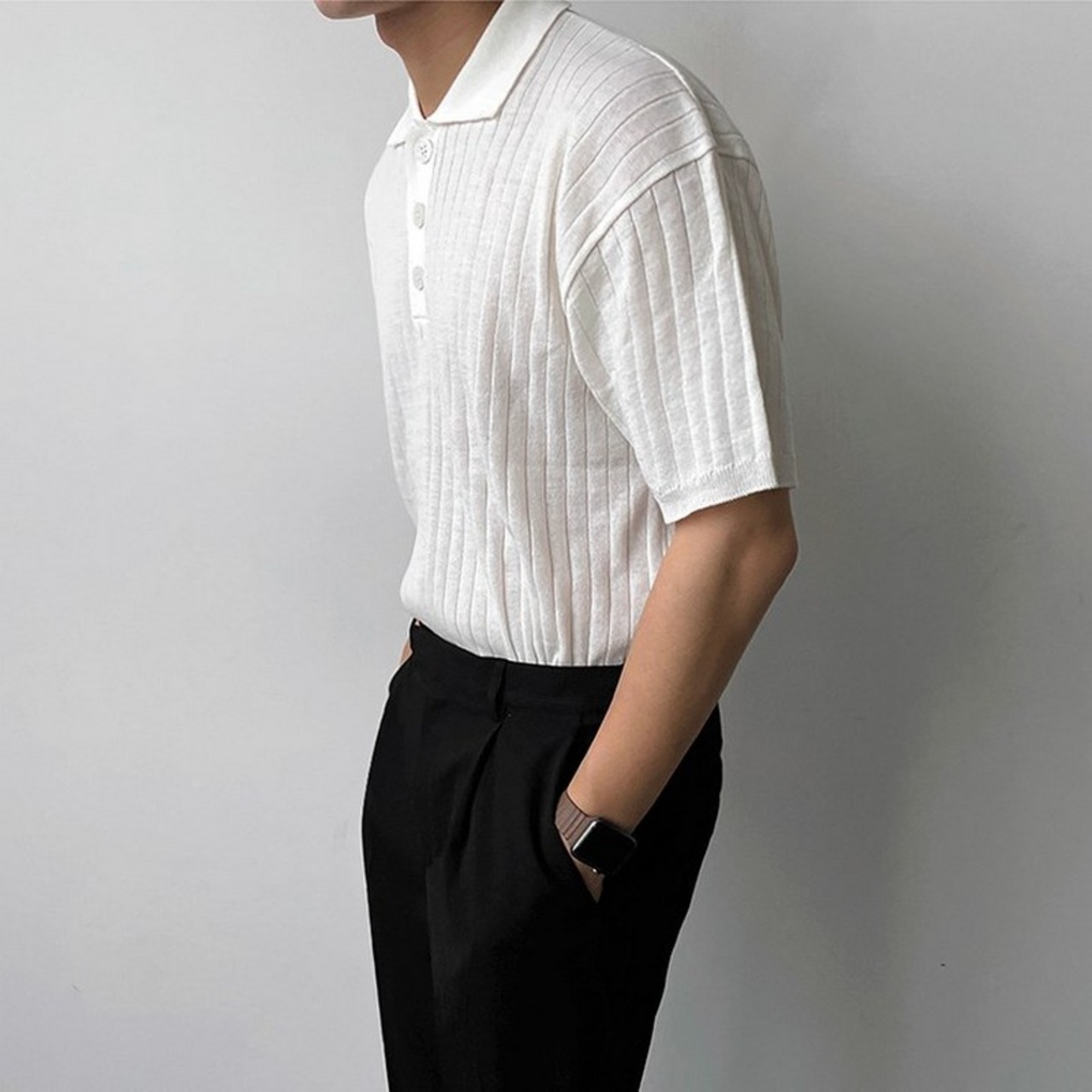 シンプルニットポロシャツ　MT0080218