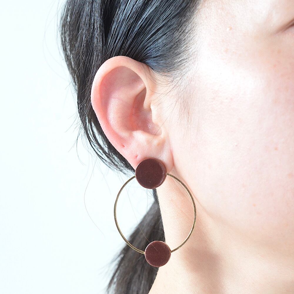 leather pierce/earring 《Suikyo》2color | TO DAY'S BOUTIQUE