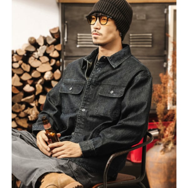 Front pocket design shirt P408