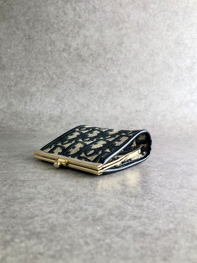 Christian Dior クリスチャン ディオール トロッター 財布 ネイビー ジャガード がま口 コインケース vintage ヴィンテージ オールド vyt3e7