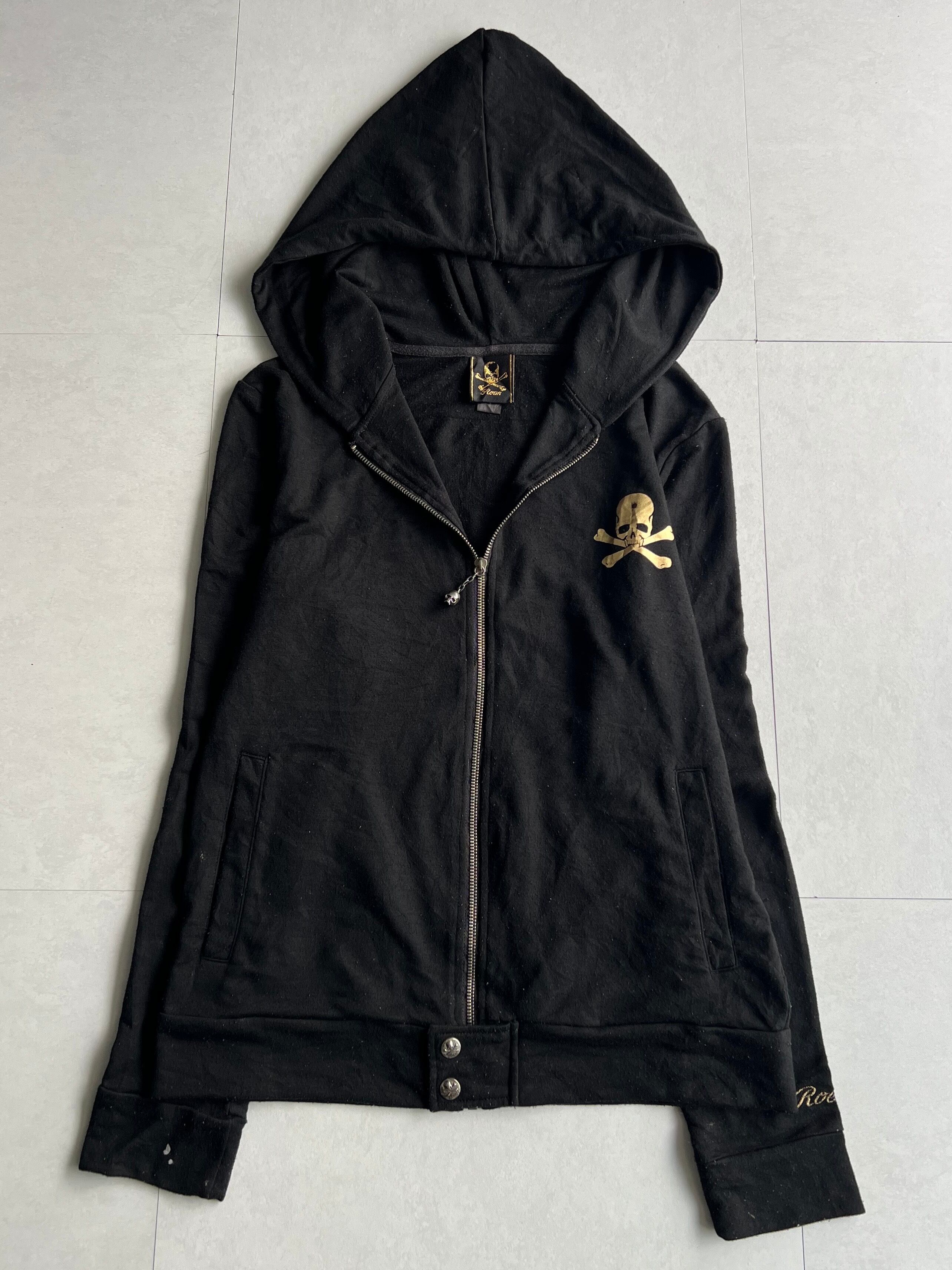 "Roen" Gold Skull Zip Hoodie