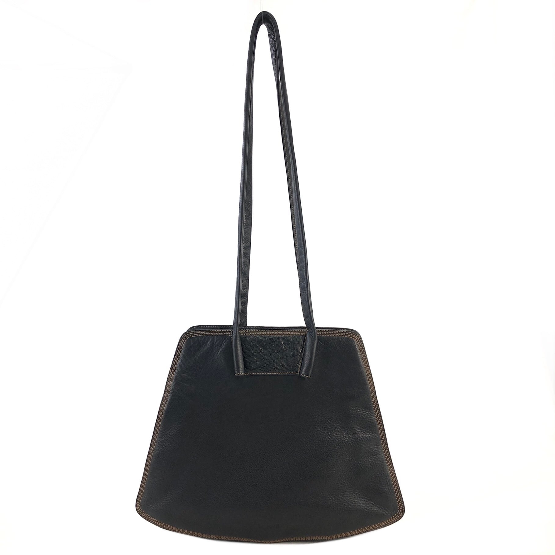 LOEWE ロエベ ロゴ コンビレザー オーストリッチ ステッチ ショルダー