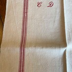 リネン 大型トーション　CDイニシャル　赤ライン 12CLdu1
