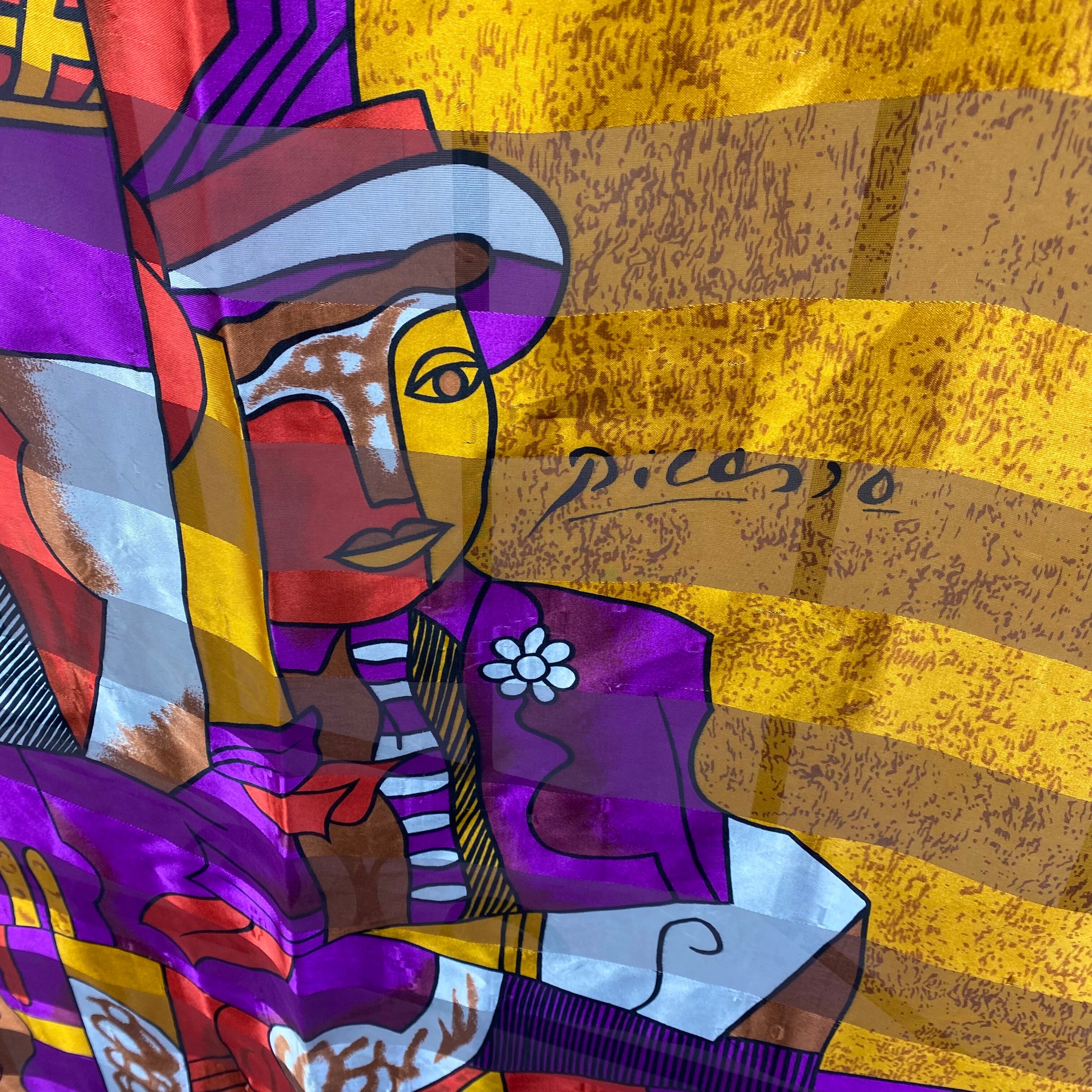 EU VINTAGE PICASO DESIGN LARGE SIZE SCARF/ヨーロッパ古着ピカソ 