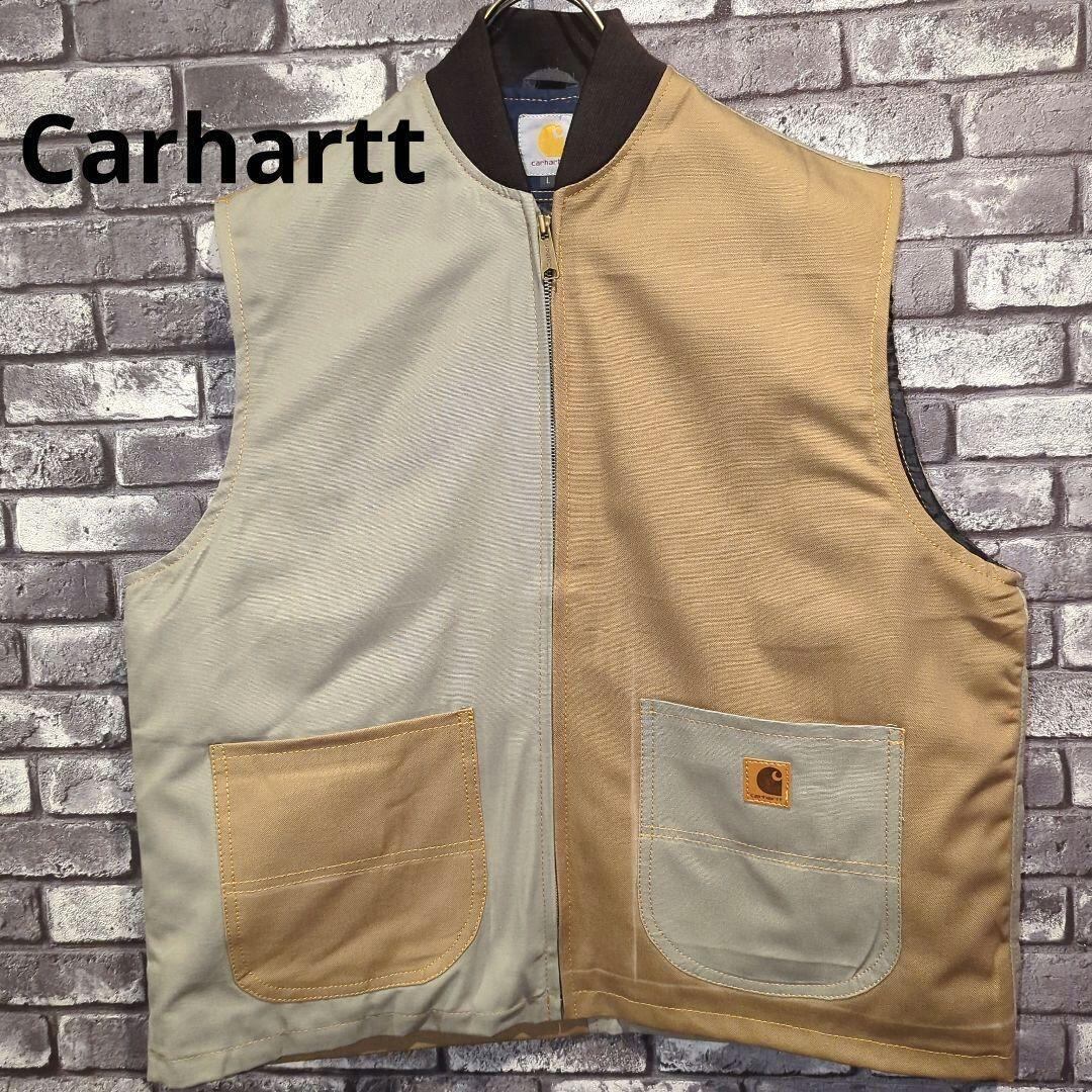 Carhartt　リアルツリー　キルティングジャケット　ベスト　グレー　リメイク