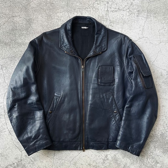 FRENCH AIR FORCE "軍官給品" PILOT LEATHER JACKET