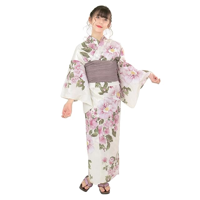 KYOETSU] [キョウエツ] 浴衣セット 変わり織 生成り 6点セット(浴衣