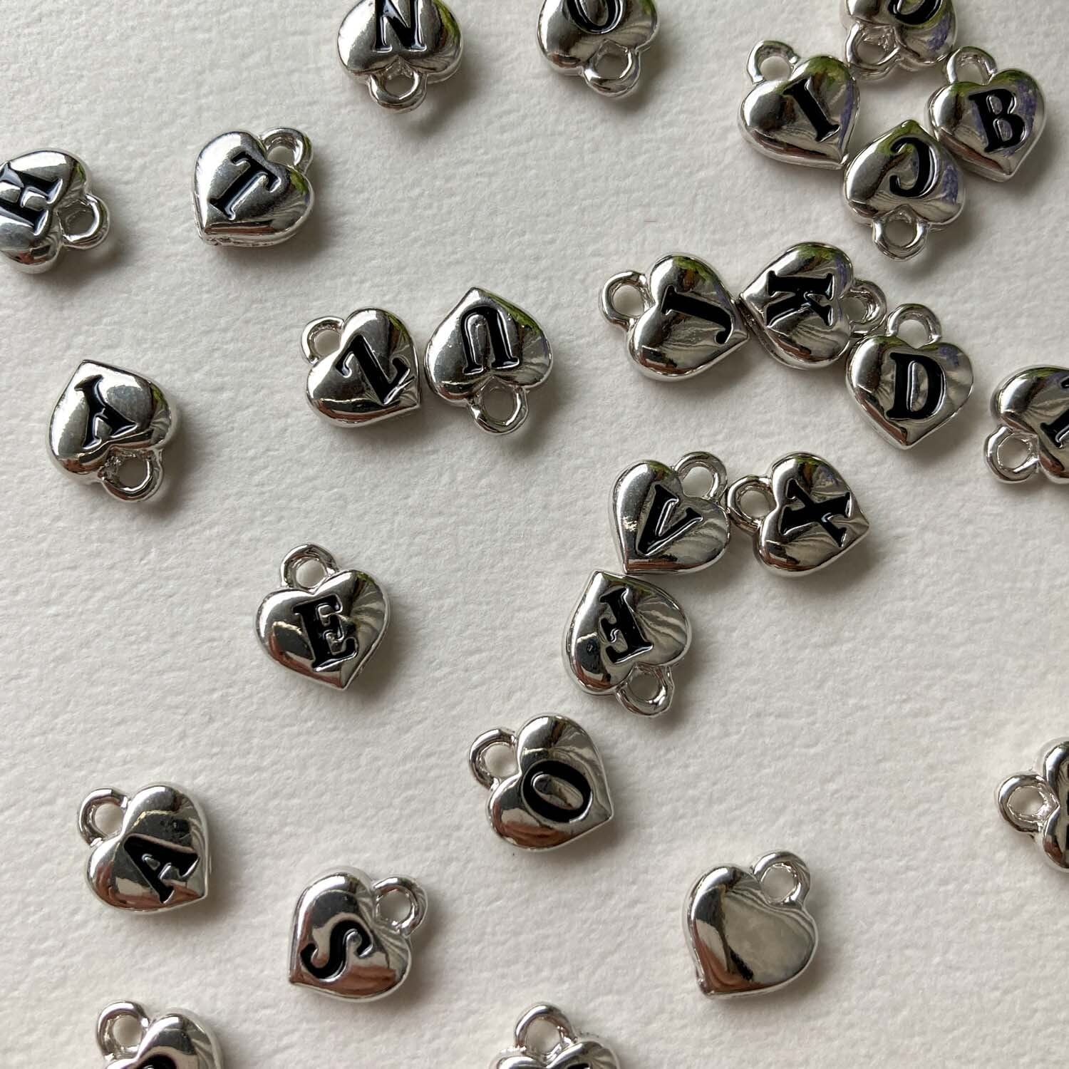 ミニハートアルファベットチャーム（シルバー） | Dua