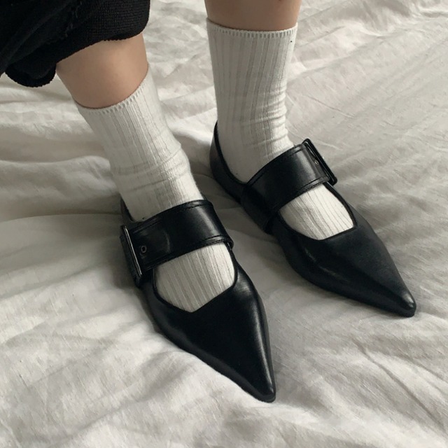 Pointed toe buckle pumps 3 colors　V1673