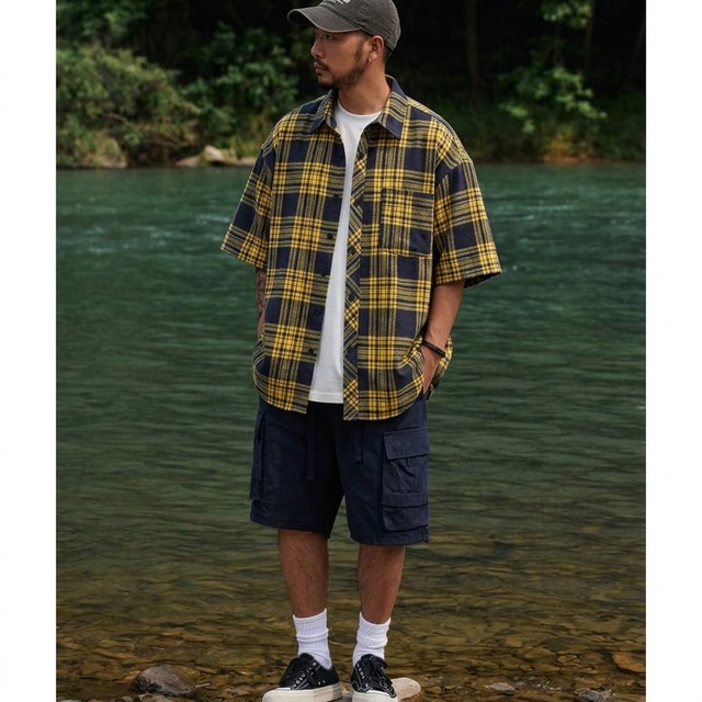 Check design shirt C4427