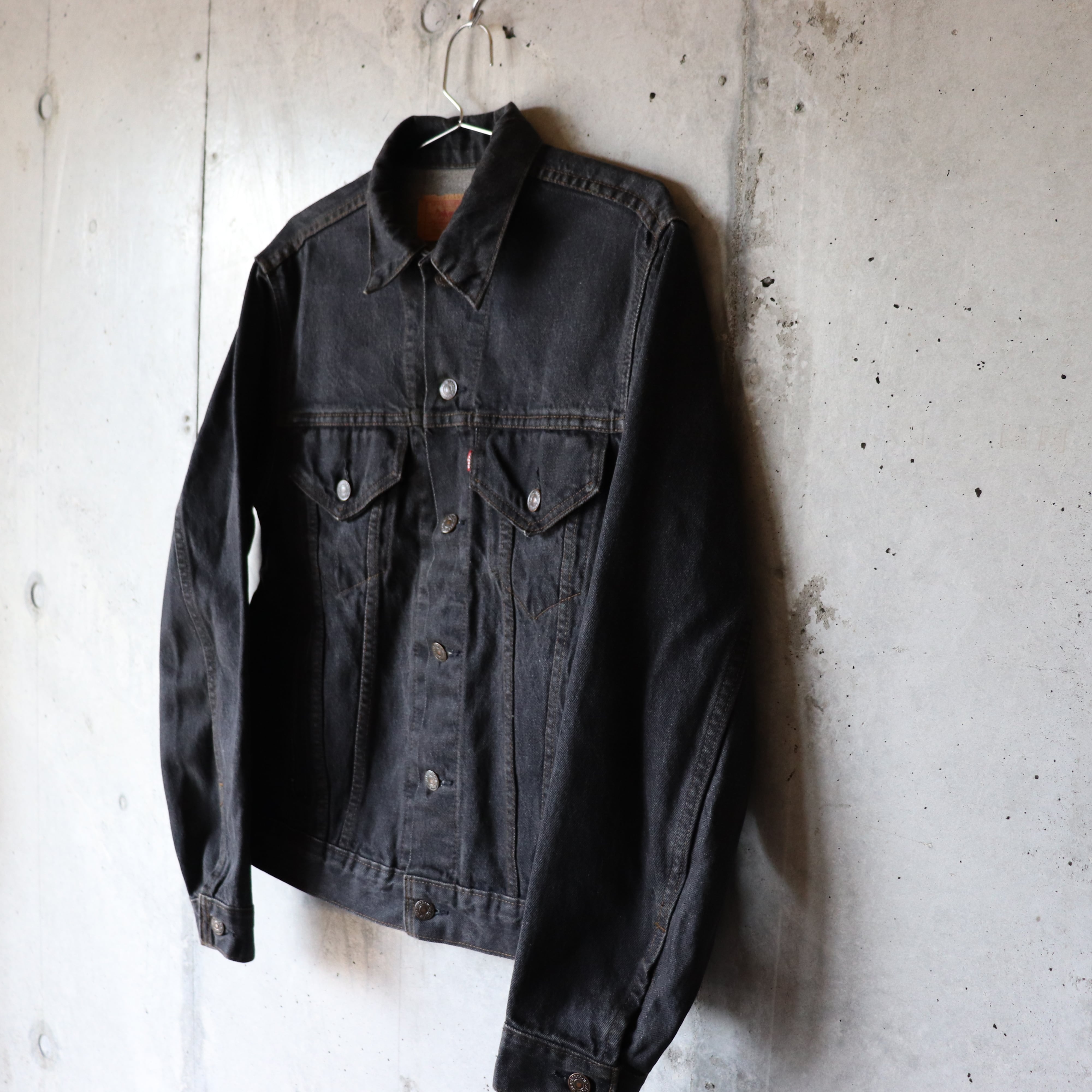 アメリカ製 リーバイス ブラック デニムジャケット 70505 オーバーダイ 80s 70505 0259 Levi's ブラックデニムジャケット 先染め | LO vintage