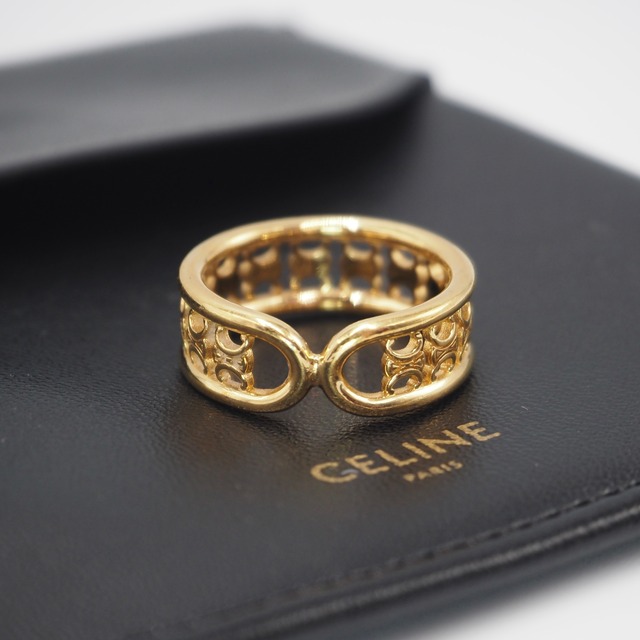 CELINE 約12号 トリオンフマルチリング GP ゴールド セリーヌ 付属品付き