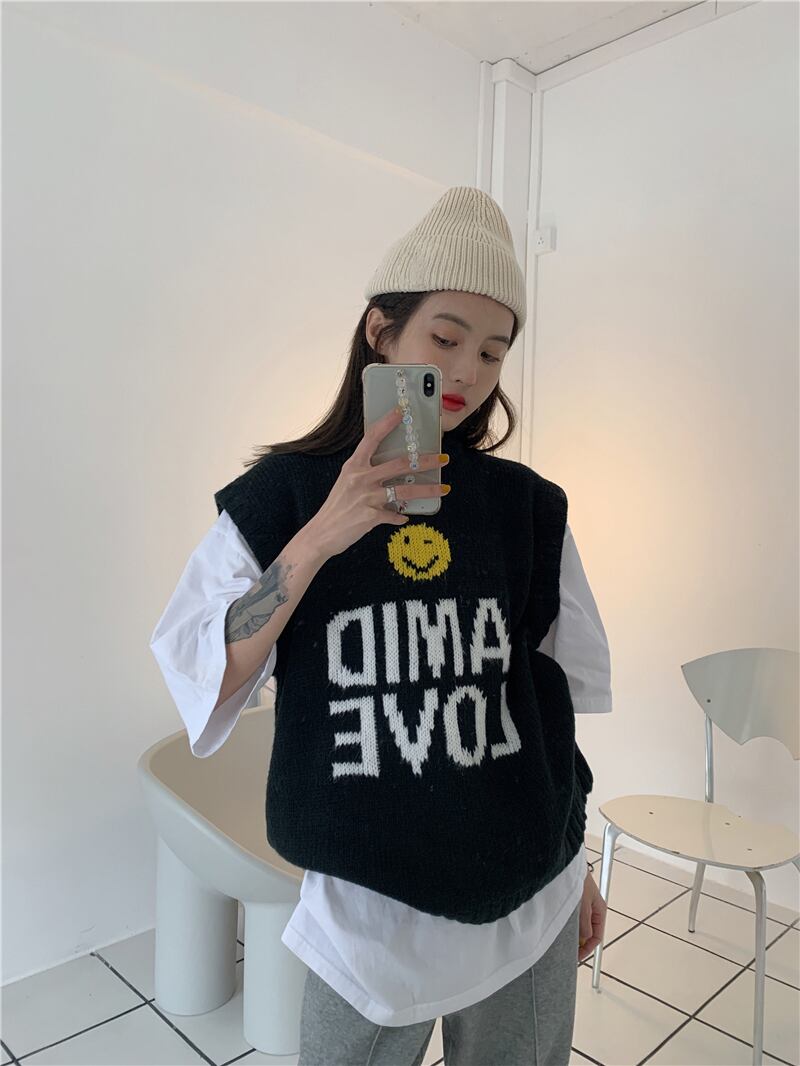 セーター ブラックルーズジャケット スプリングオータムスタンダード レトロ 春物 秋物 ブラックストロベリース80072120031