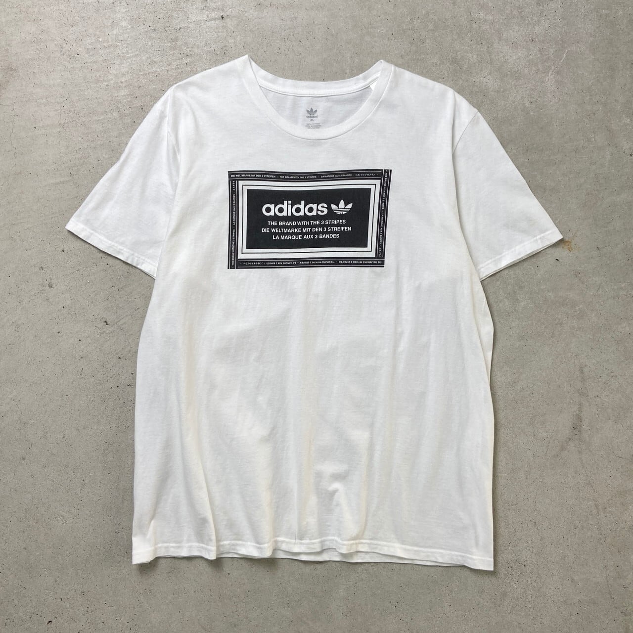 白タグ　希少モデル　ビックサイズ　アディダスオリジナル　トレフォイル　XL adidas originals アディダス トレフォイルロゴ プリントTシャツ