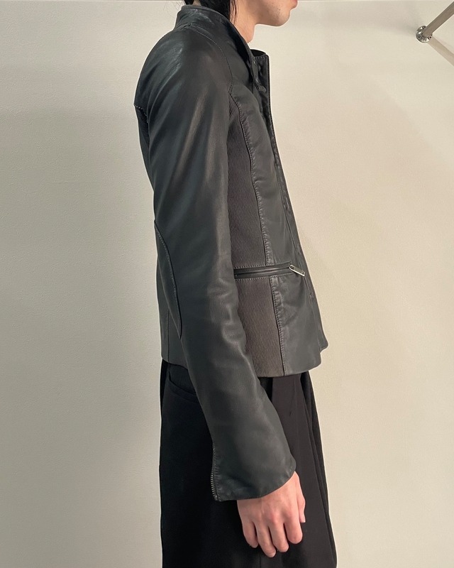 【EMPORIO ARMANI】snap button single riders jacket