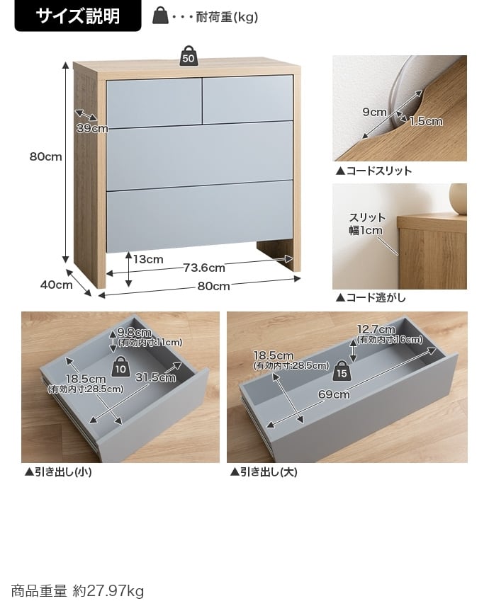 （10/16に終了）木製チェスト グレー 5引き出し 楽天市場】ローチェスト グレー 北欧 木製 幅120cm 4段 チェスト