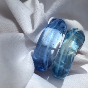 【鈴木えみ様着用】Marine blue_glass ring