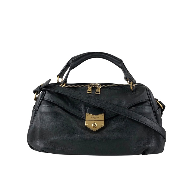 Yves Saint Laurent イヴ・サンローラン ショルダーバッグ ブラック ロック YSL レザー 2way ミニボストン vintage ヴィンテージ オールド wu64ez
