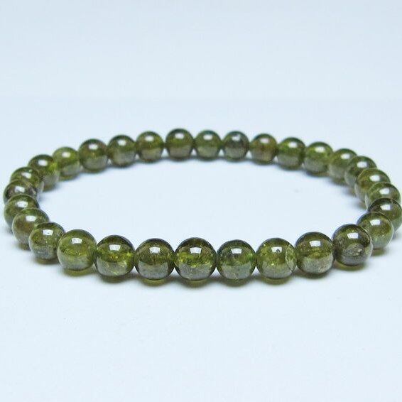 ツァボライト ブレスレット 6mm 一点物 メール便可 111-49820