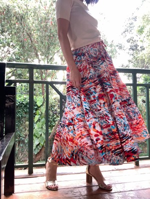 ティアードスカート=soft cream