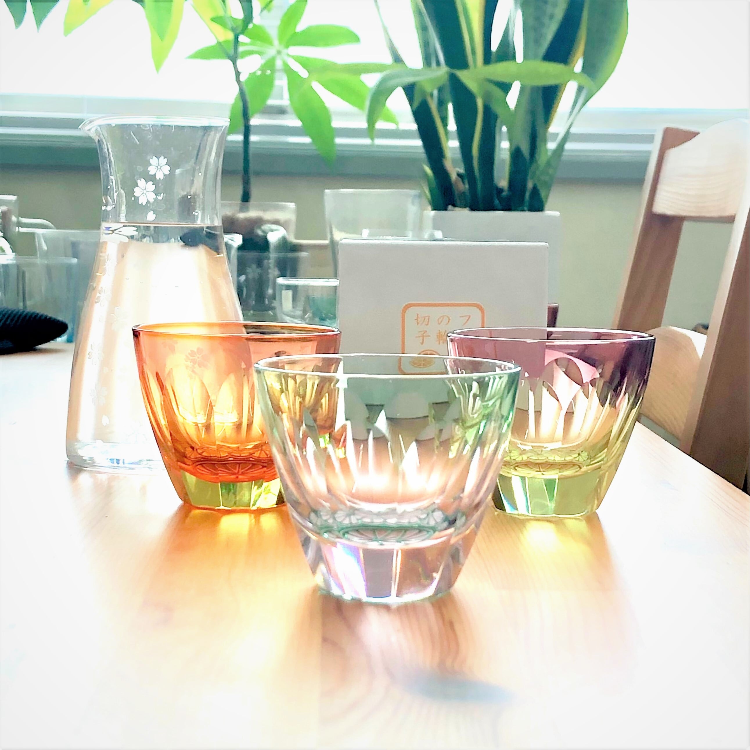 フルーツオレンジ（金赤×オレンジ）ぐい呑 | 椎名切子（GLASS-LAB