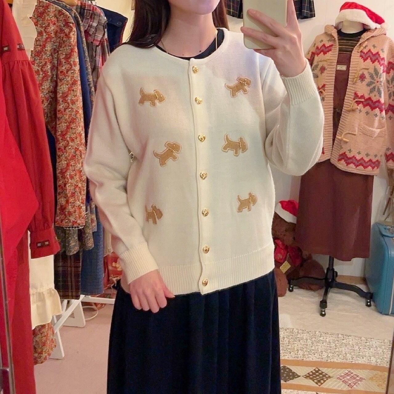 dog heart button cardigan