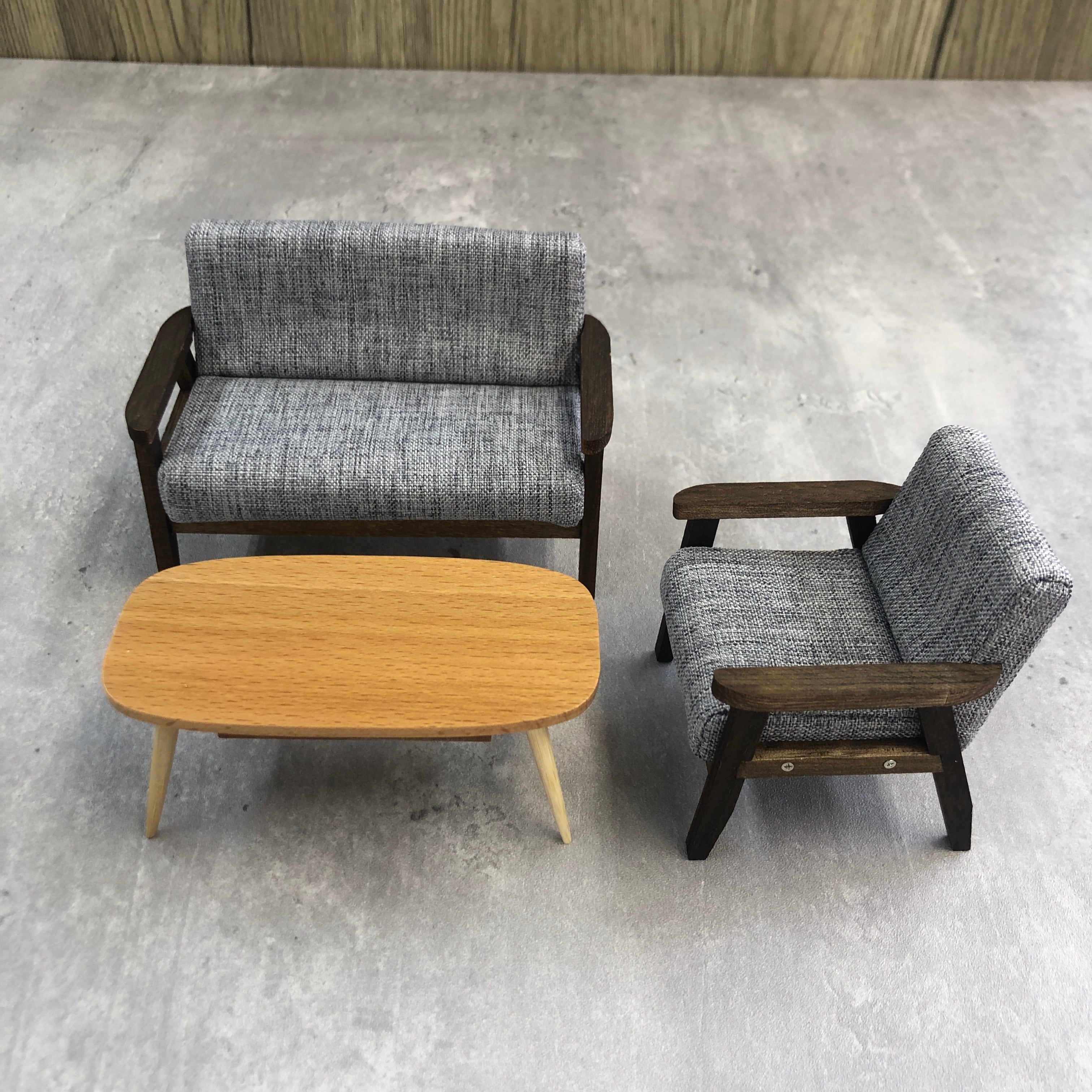 020-30184 ミニチュア家具 ＊1/12サイズ＊ table&chair ソファ 1人掛け