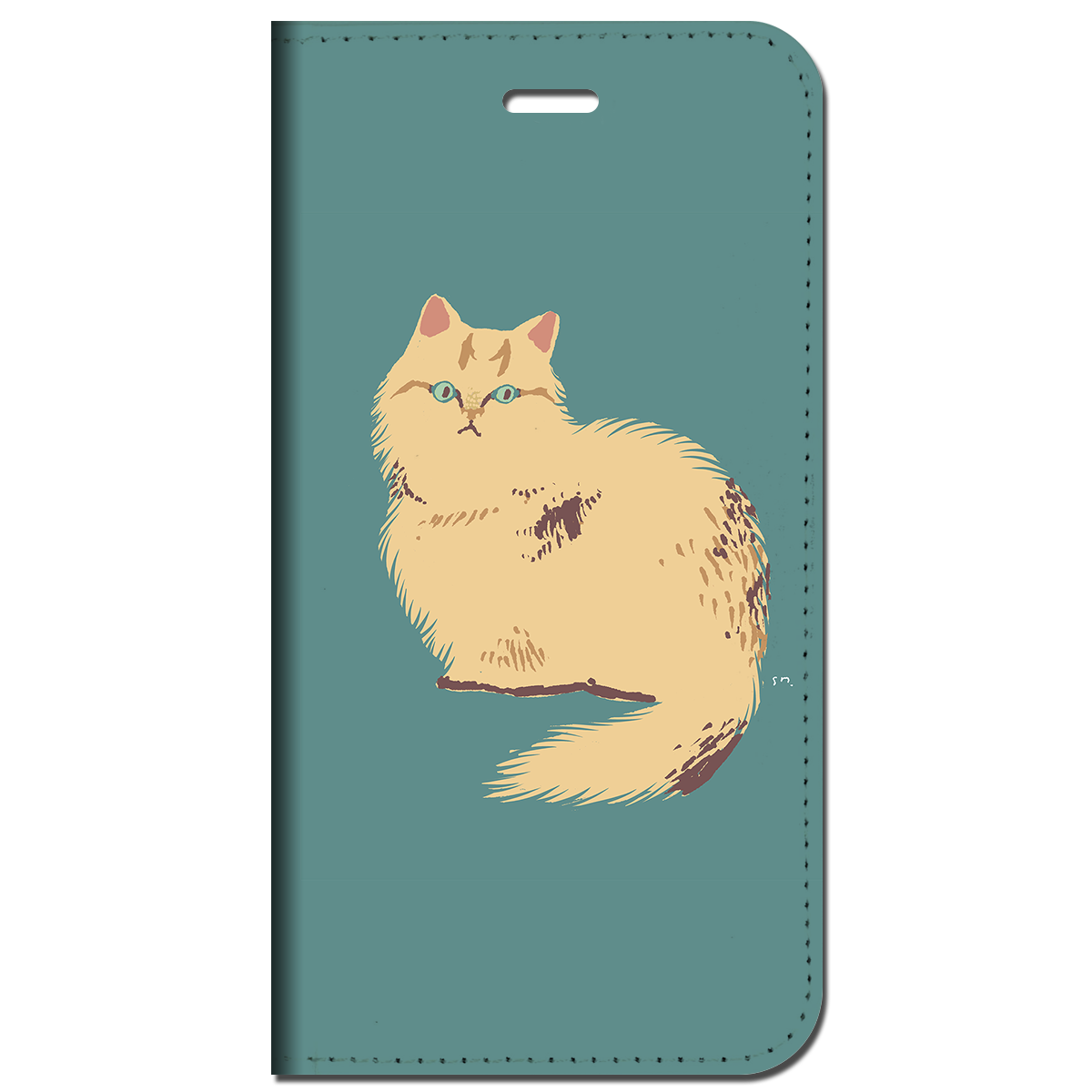 iPhone対応 スマホ 手帳型ケース ネコのオスカーミックス イラスト 猫 キュート デザイナーズ 動物 【iPhone17 / iPhone16 / iPhone16e / iPhoneSE 他 iPhone各機種対応】 st70