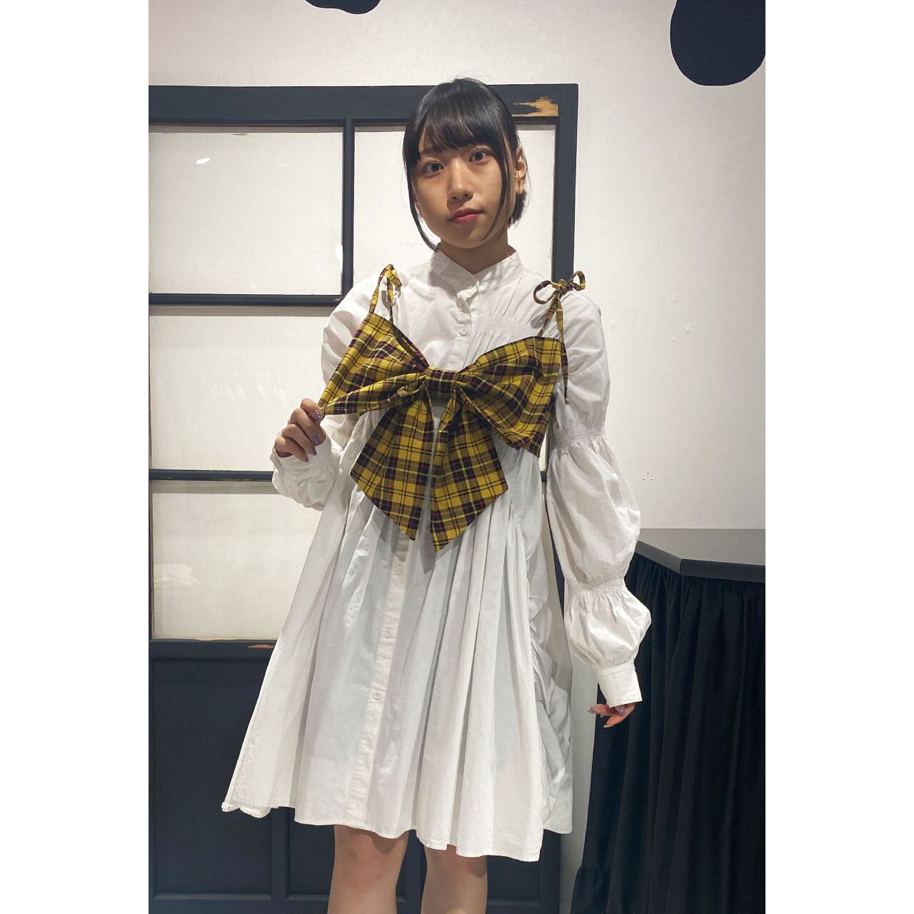 Front Ribbon Bustier (Yellow Check) | roopage 公式ストア