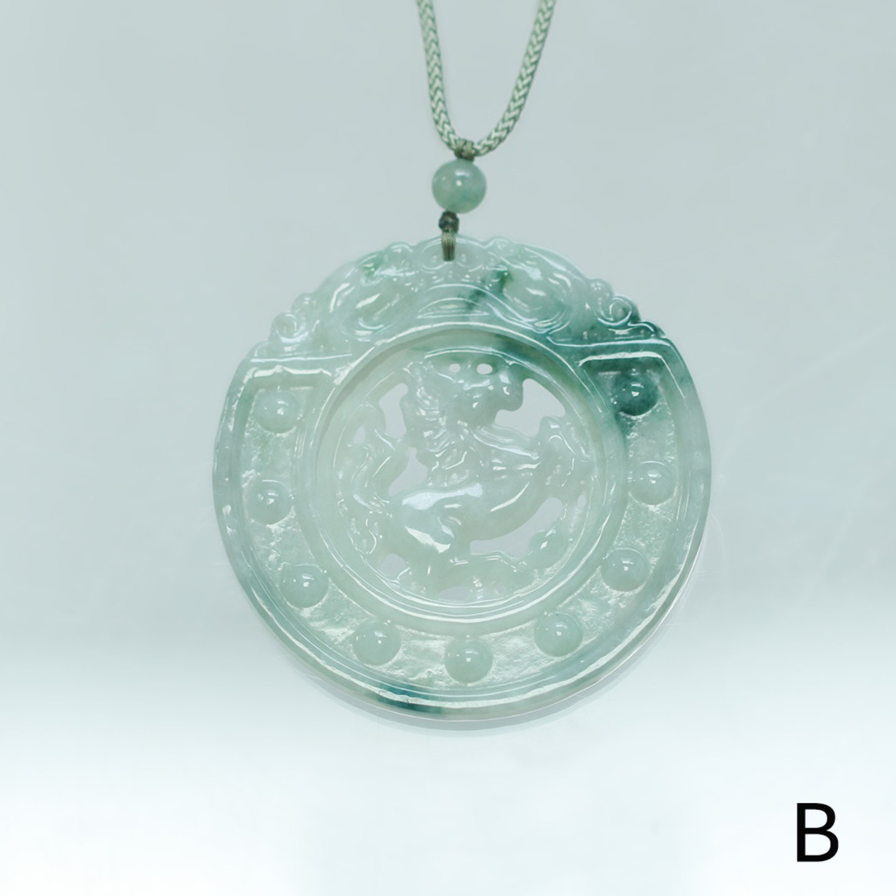 Horse Carving 翡翠ネックレス A貨翡翠 jd_ne1299