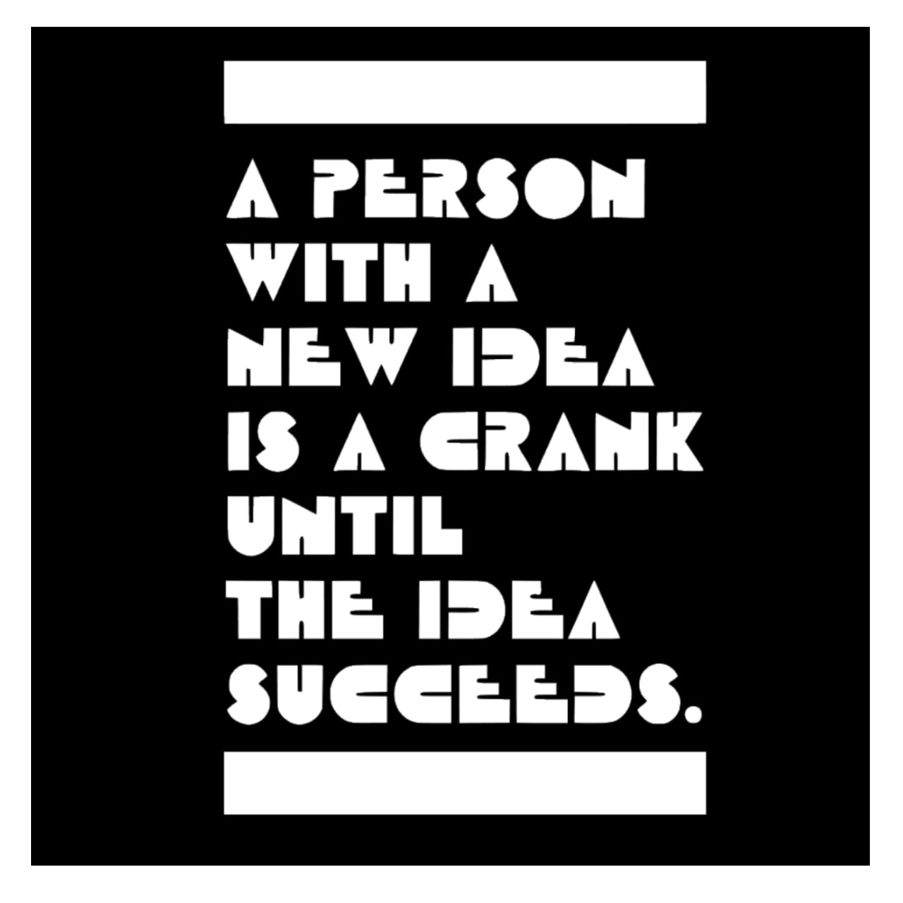 ウォールステッカー 名言 英字 A person with a new idea is a crank 白 マット マーク トゥウェイン