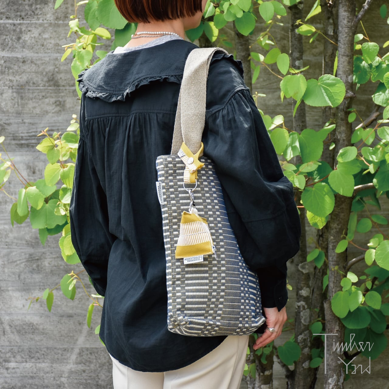 ヨハンナグリクセン　シャンパーニュバッグ　ヘリオスブラック Champagne Bag / Helios / Lead / W30×H34cm / コットン100％ / マチ