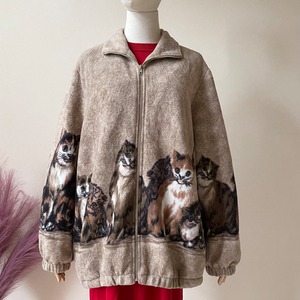 Blain 1980s Cats Pattern Freeze Jacket AD148