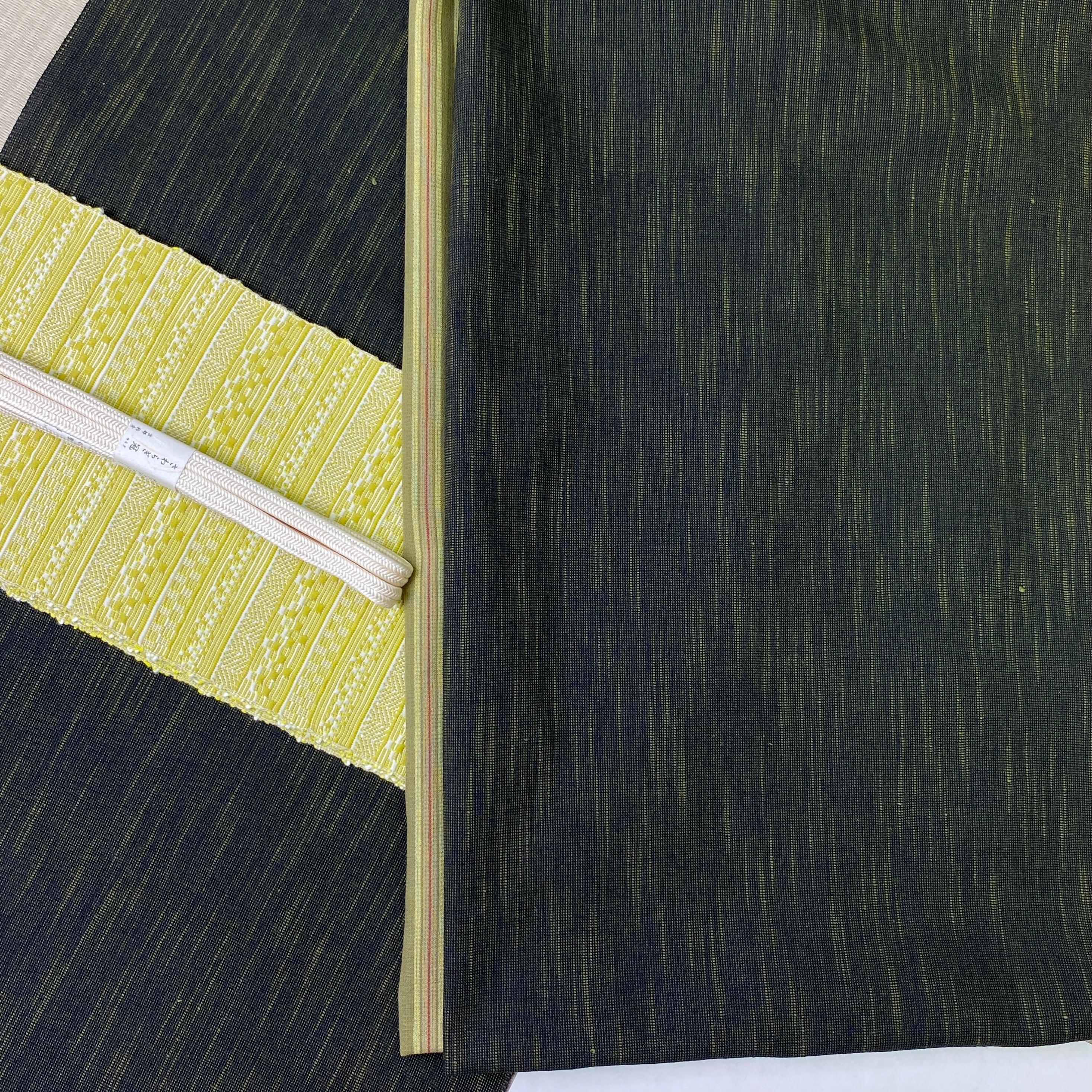 誂え品】保多織の長襦袢 縞 オリーブ | きもののここち 透佳