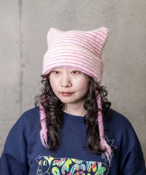 ボーダーひも付き猫耳ワッチ