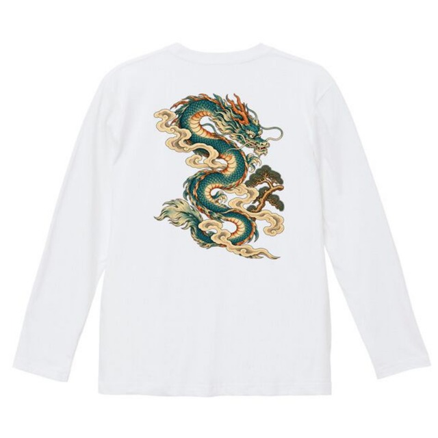 翠松の龍 Jade Pine Dragon ロンT W0001-WH