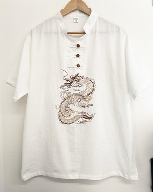 90sEmbroidery China Pullover Shirt/L