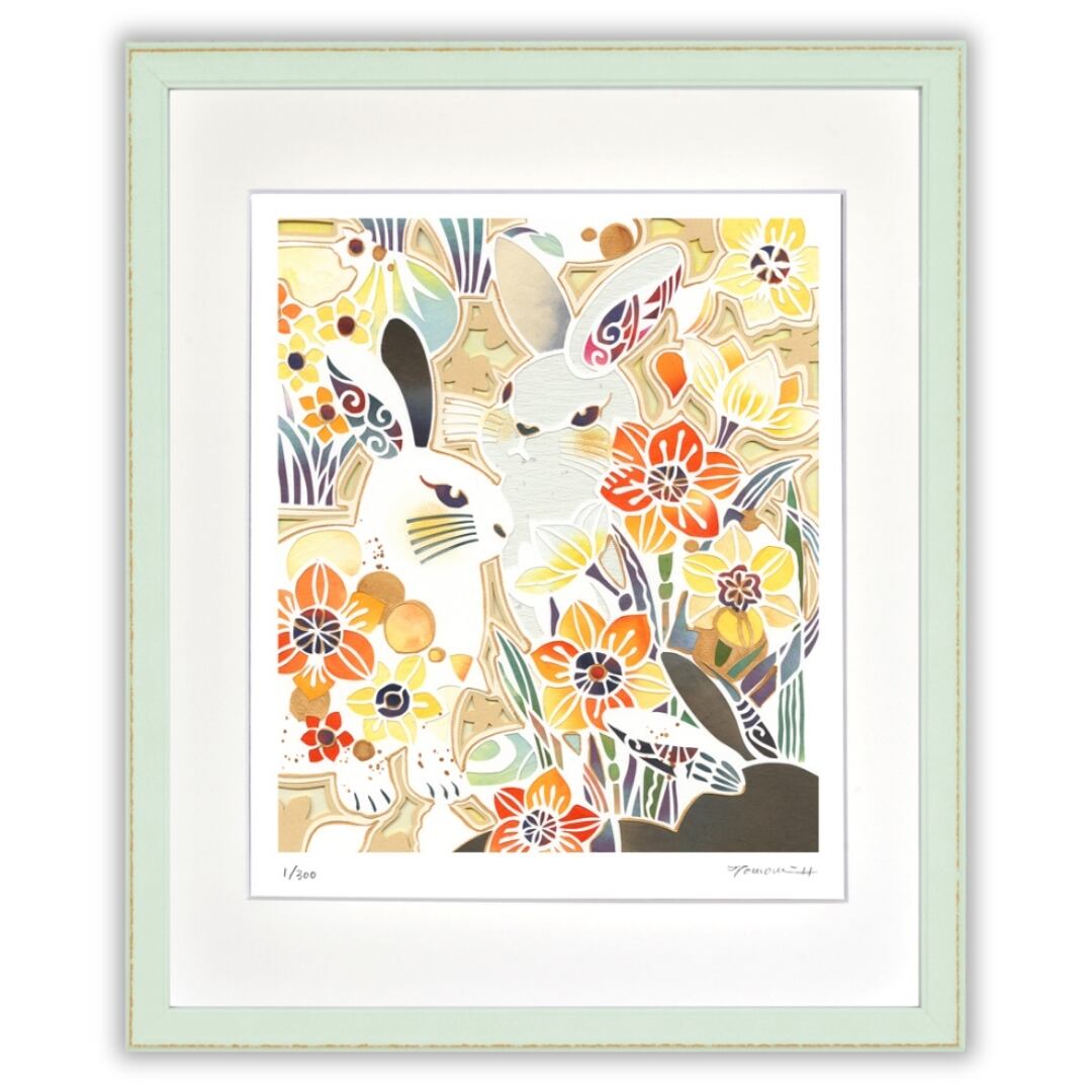 平石智美 「うさぎと水仙」