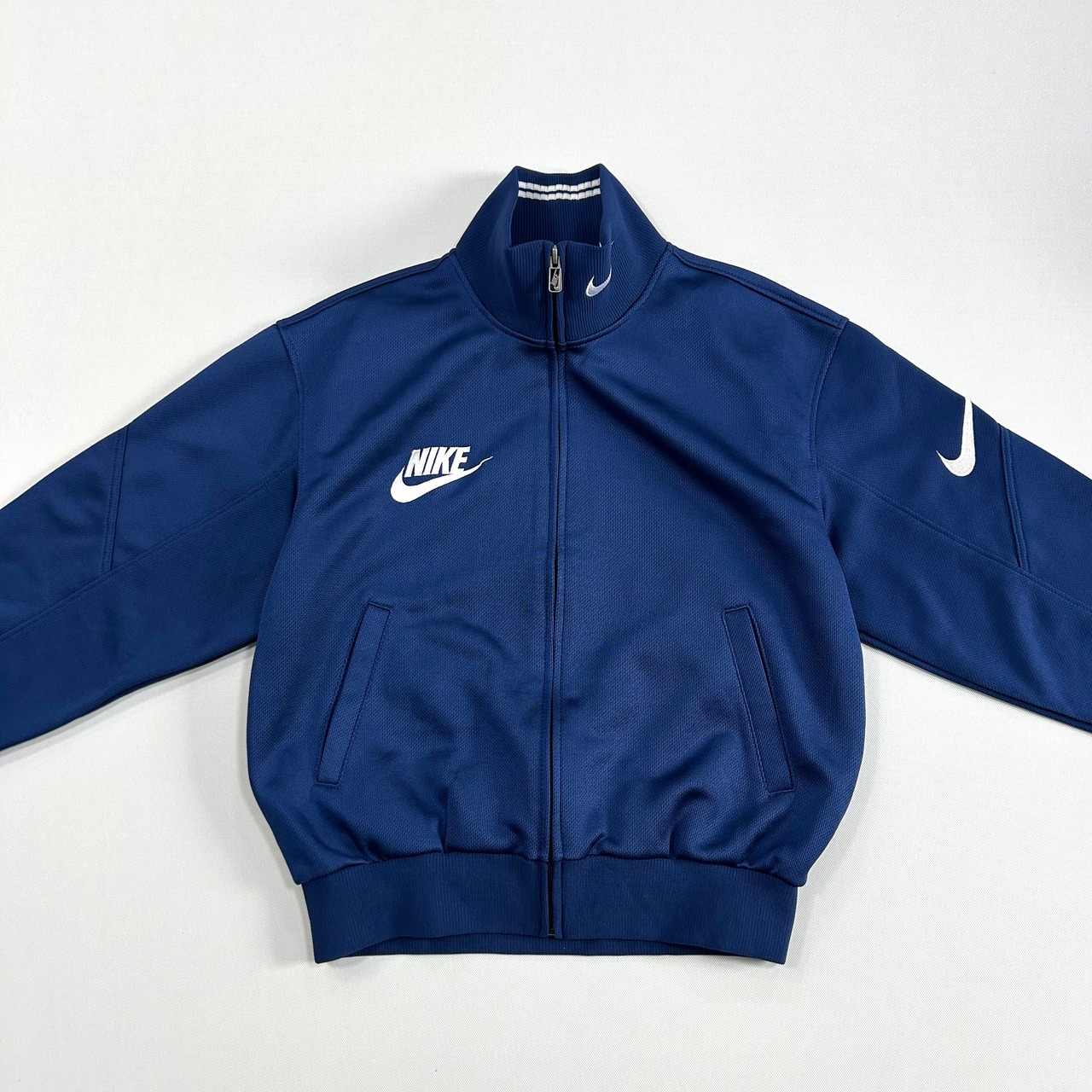 90s NIKE/ナイキ トラックジャケット メンズ M ネイビーブルー ジップ 