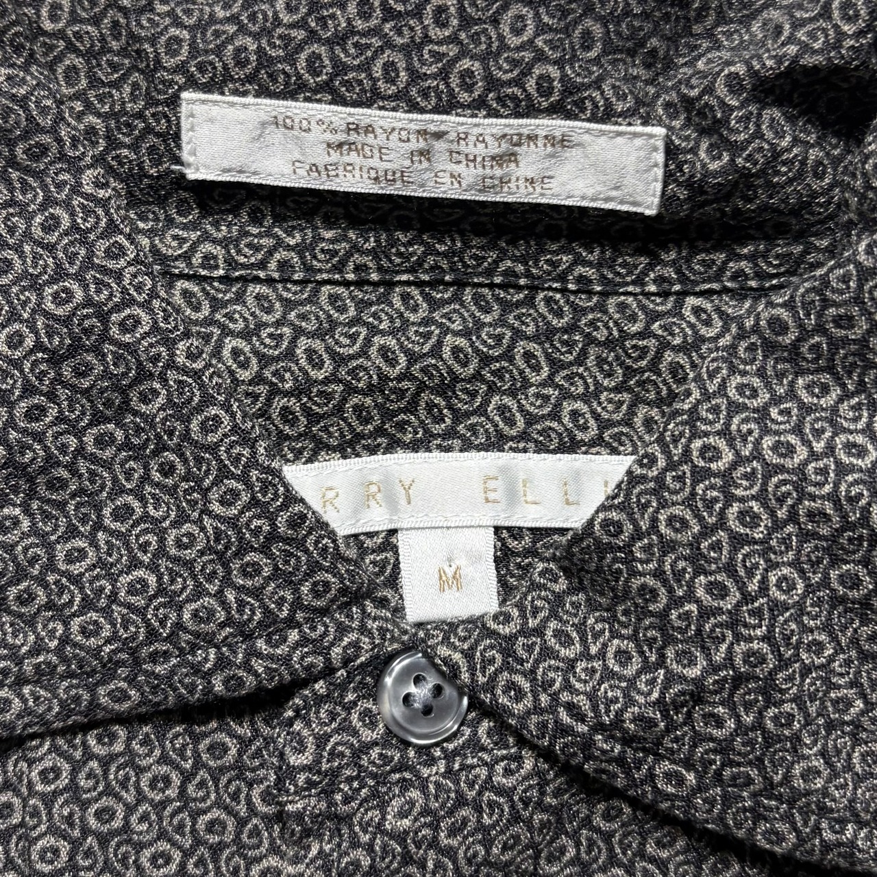 PERRY ELLIS abstract pattern rayon shirt