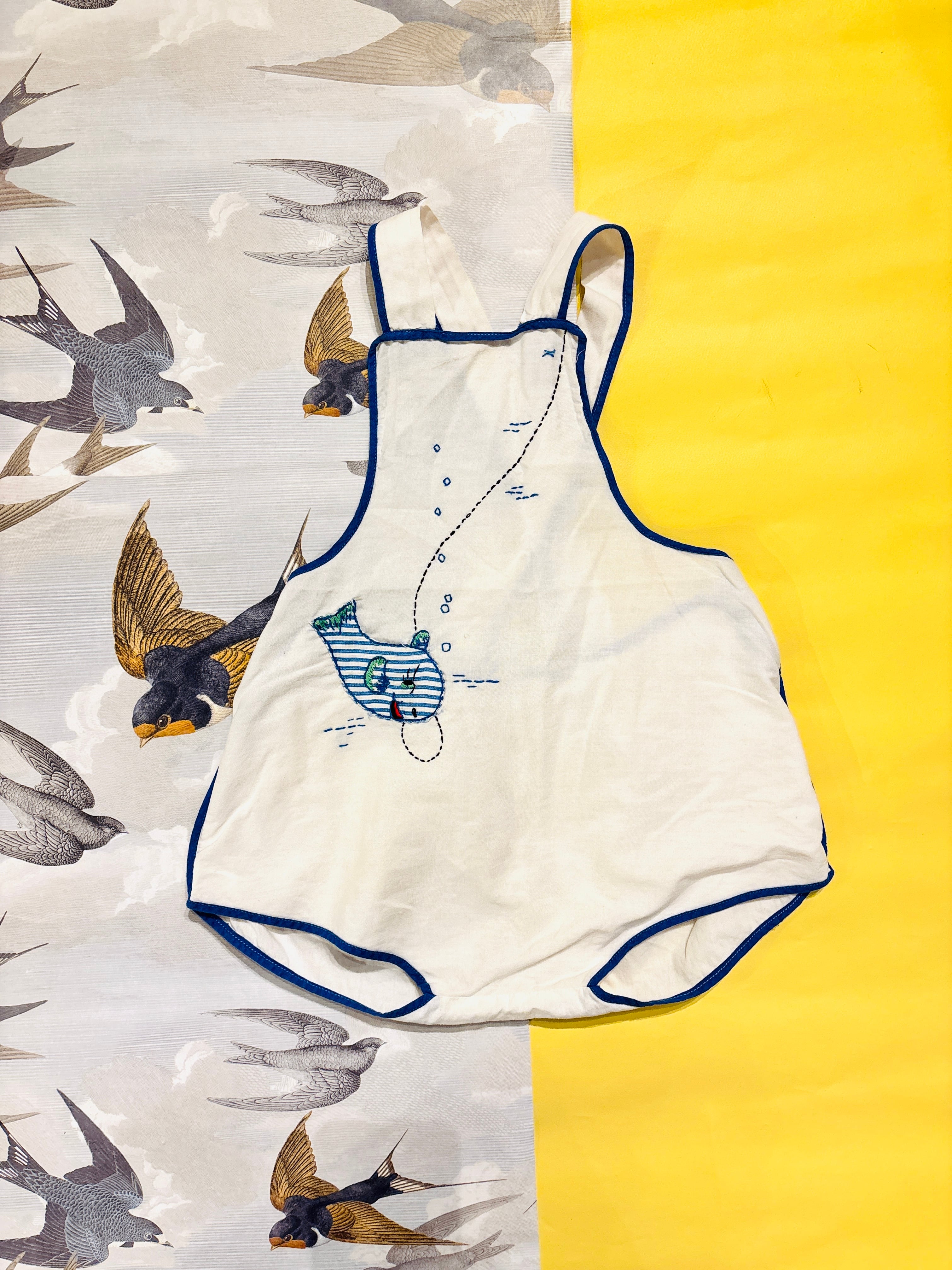 【kids vintage】antique fish rompers. / about2y