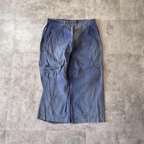 50-60s フランス軍 フレンチワーク モールスキン ブルー パンツ W31