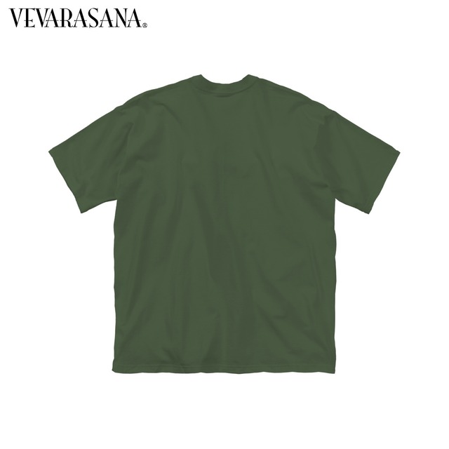 VEVARASANA®︎ BIGシルエットロゴTシャツ カーキ