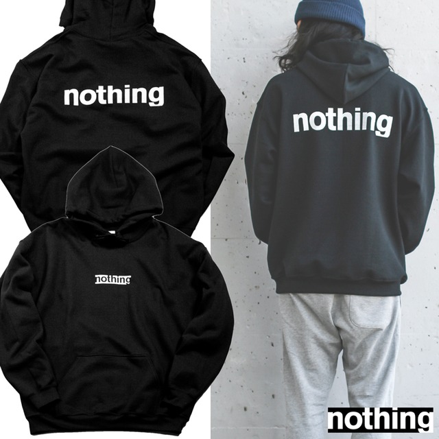 nothing records ナッシング・レコード  「インダストリアル　エレクトロニカ　オルタナ　バンド」  スウェット パーカー 「裏起毛」　hoodie-nothing-logo