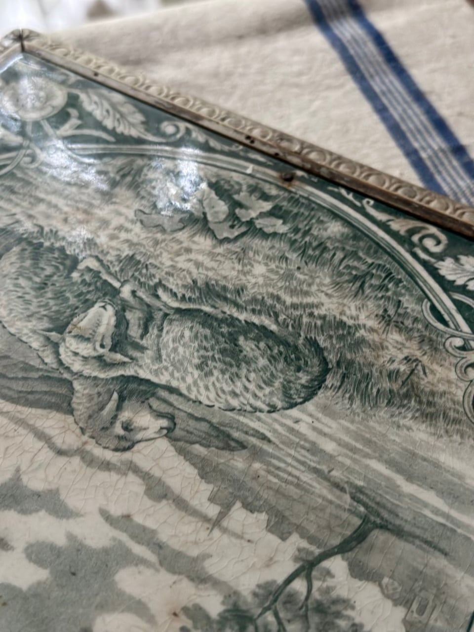 GIEN窯 陶器の鍋敷き トリベット 田園風景と羊 | Brocante de La