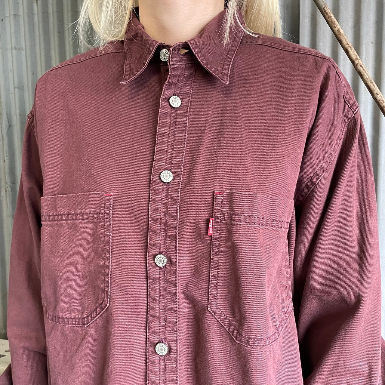 90年代 Levi's リーバイス 長袖 カラーデニムシャツ メンズM 古着 90s