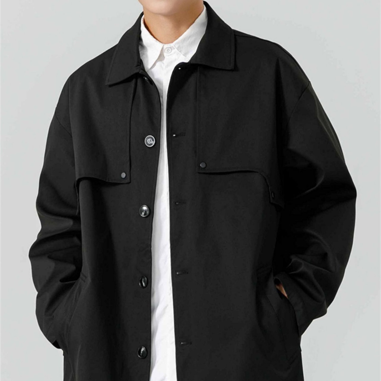 ロング丈 フロントボタン オーバーコート af0130