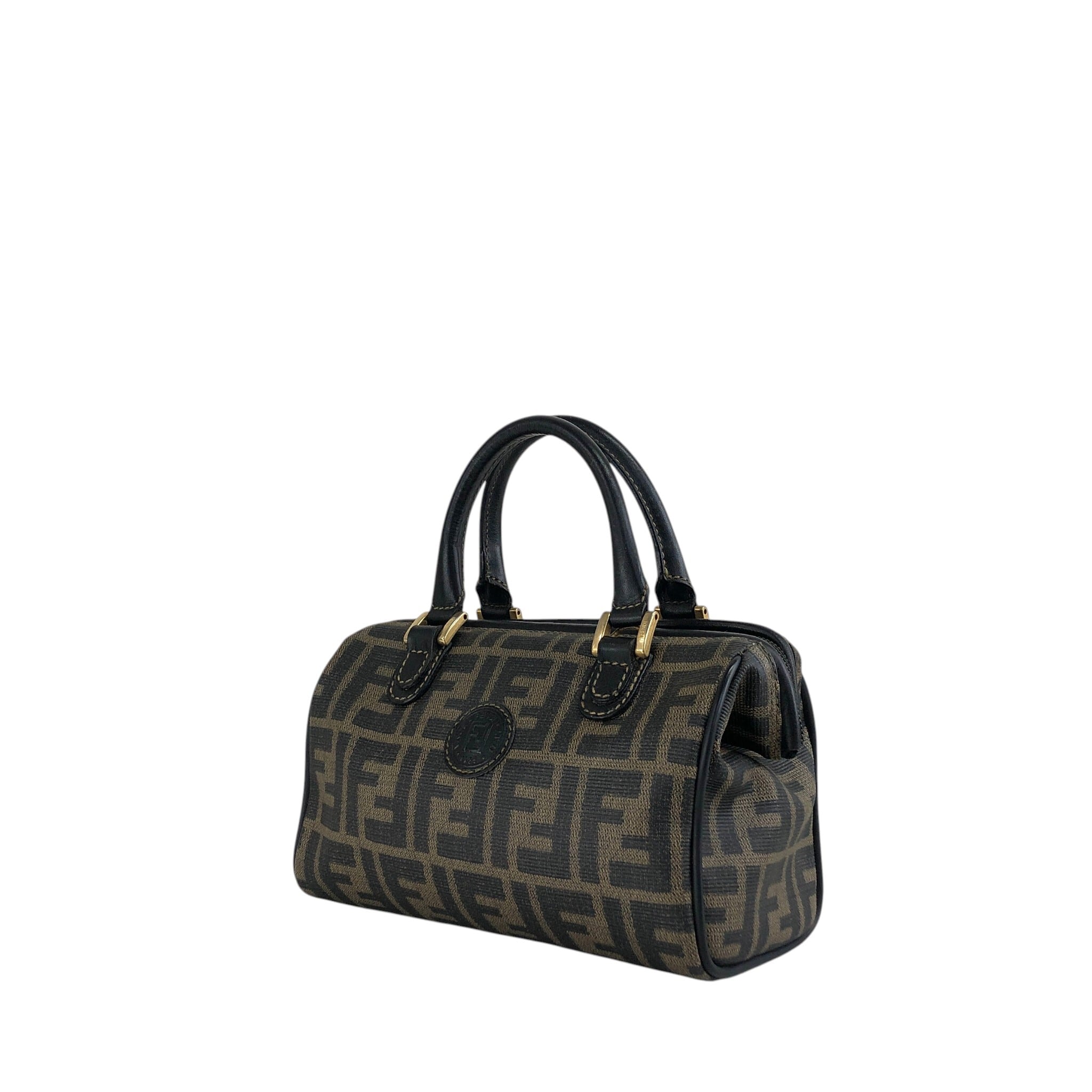 FENDI フェンディ ズッカ ショルダーバッグ ブラック PVCレザー 2way
