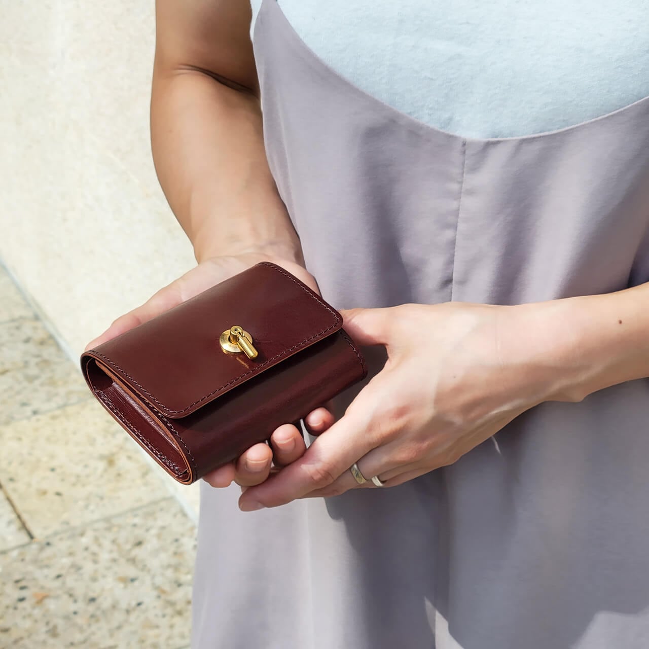 左利き用オコシ金具ミニ財布　各色【受注製作】