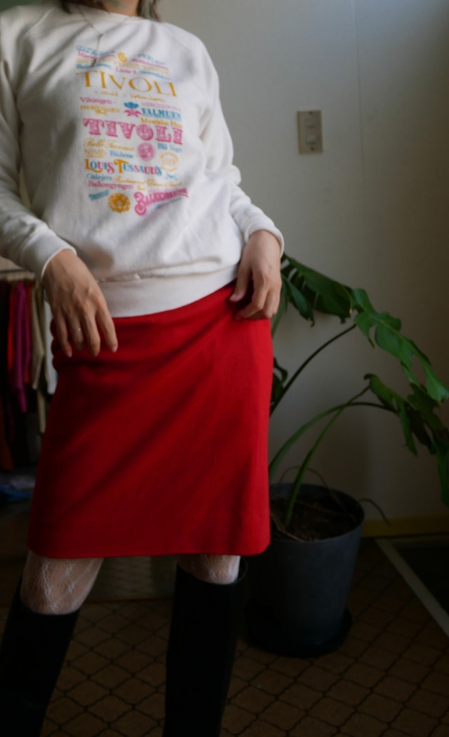 80s-90s Italy Made Wool Tight Skirt